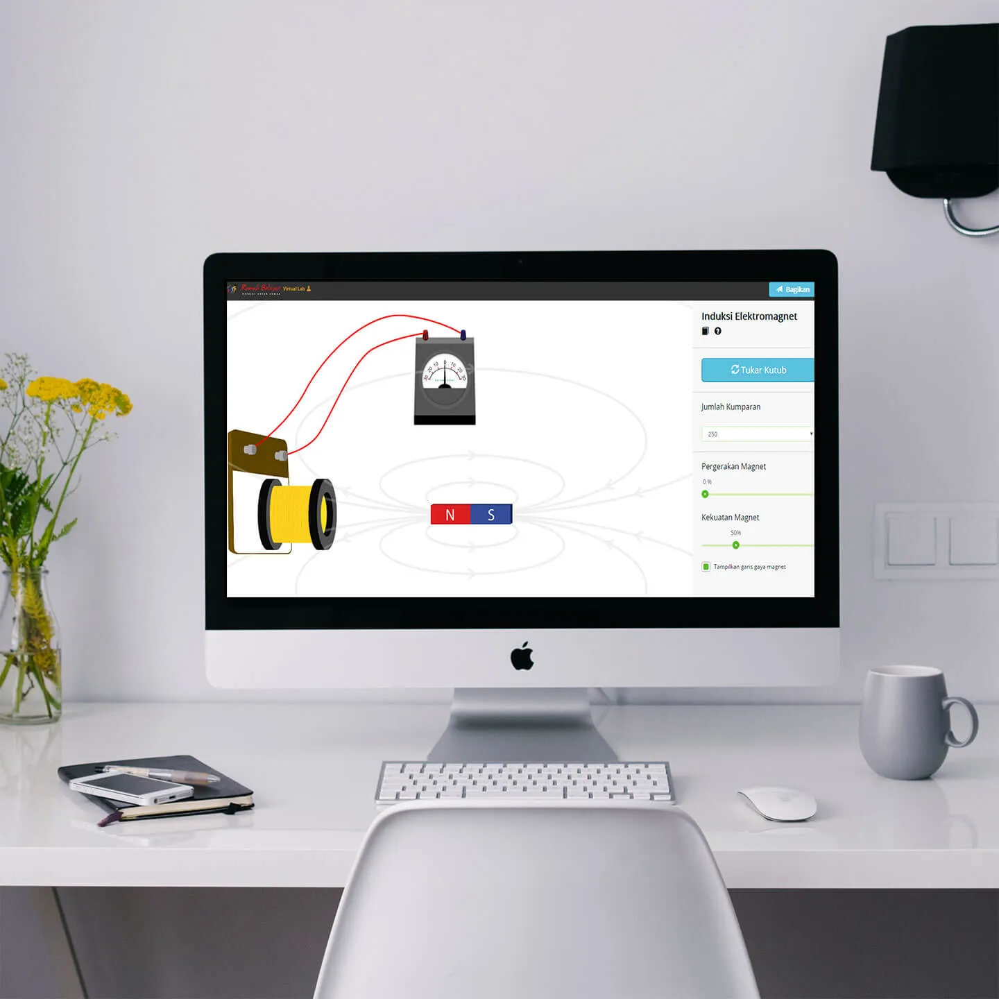 Interactive Virtual Laboratory: Electromagnet Induction